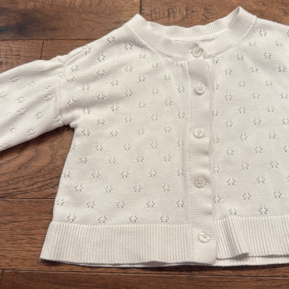 Gap Kids Pointelle White Cardigan Sweater - Size S - Picture 7 of 16